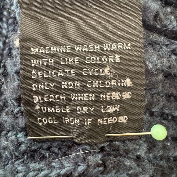 Vintage Navy Marled light blue Knit Sweater Classic‎ 90s Pullover large - Picture 3 of 7